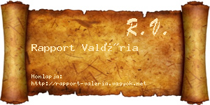 Rapport Valéria névjegykártya